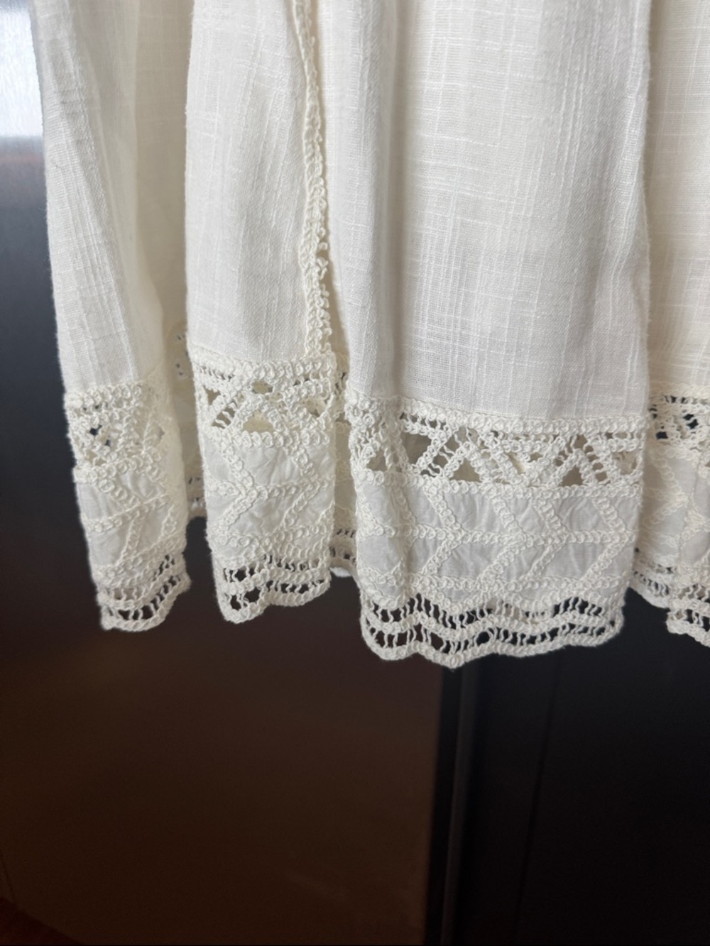 Zara Cream Maxi Skirt with Lace Panels - Picture 2 of 5